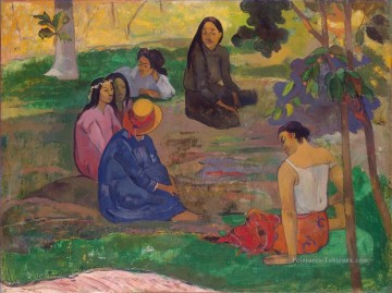 Les Parau Parau Conversation postimpressionnisme Primitivisme Paul Gauguin Peinture à l'huile